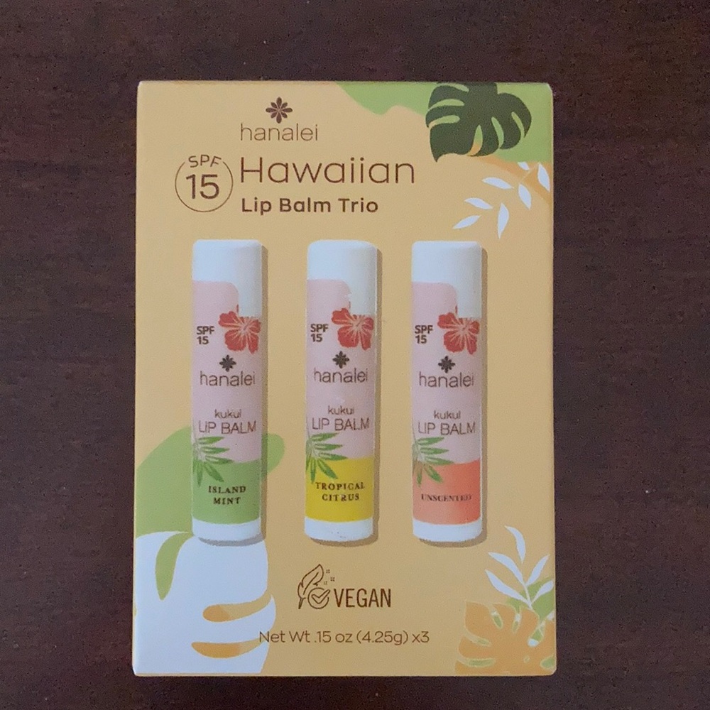 Hanalai lip balm with SPF trio